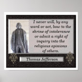 Thomas Jefferson zitiert - Kunstdruck Poster (Vorne)