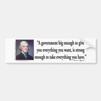 Thomas Jefferson zu einer Großregierung Autoaufkleber
