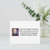 Thomas Jefferson zum amerikanischen Glück Postkarte (Stehend Vorderseite)