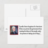 Thomas Jefferson zum amerikanischen Glück Postkarte (Vorne/Hinten)