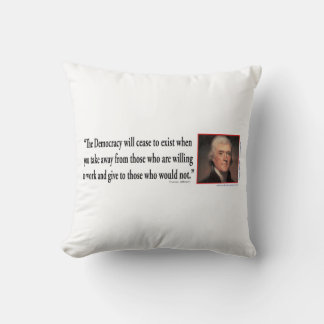 Thomas Jefferson zur Demokratie Kissen