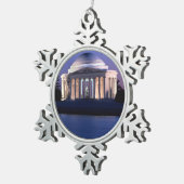 Thomas- Jeffersondenkmal an der Dämmerung Schneeflocken Zinn-Ornament (Rechts)