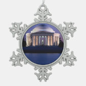 Thomas- Jeffersondenkmal an der Dämmerung Schneeflocken Zinn-Ornament (Vorderseite)