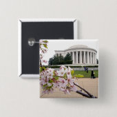 Thomas- Jeffersondenkmal mit Kirschblüten Button (Vorne & Hinten)