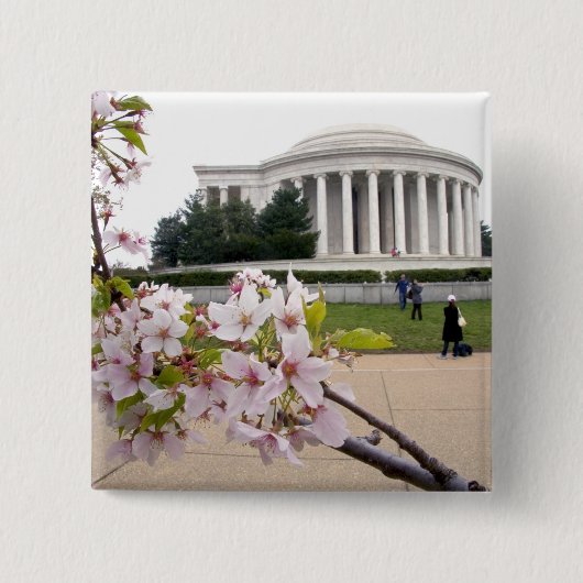 Thomas- Jeffersondenkmal mit Kirschblüten Button (Vorderseite)