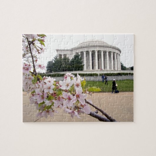 Thomas- Jeffersondenkmal mit Kirschblüten Puzzle (Horizontal)