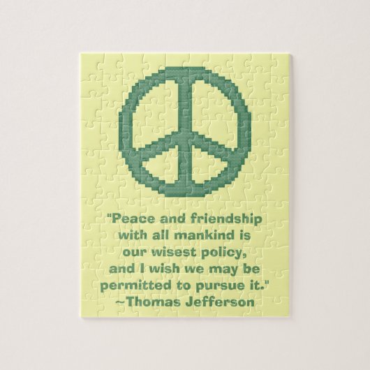 Thomas- Jeffersonfriedenszitat-Puzzlespiel Puzzle (Vertikal)