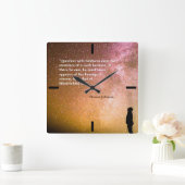 Thomas- Jeffersonzitat auf Frage mit Mut Quadratische Wanduhr (Zuhause)