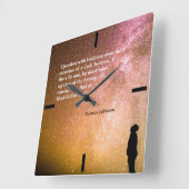 Thomas- Jeffersonzitat auf Frage mit Mut Quadratische Wanduhr (Winkel)
