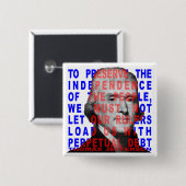 Thomas- Jeffersonzitat-Knopf Button (Vorne & Hinten)