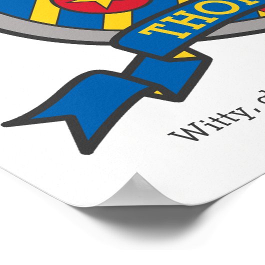 Thomas Jungs Name bedeutet heraldry Schild Poster (Ecke)