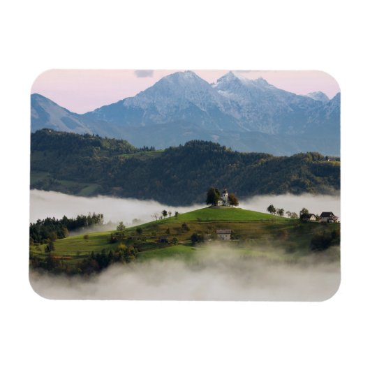 Thomas Kirche und Berge, Slowenien Rektmagnet Magnet (Horizontal)