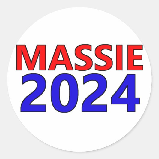 Thomas Massie für Präsident 2024 Runder Aufkleber (Vorderseite)
