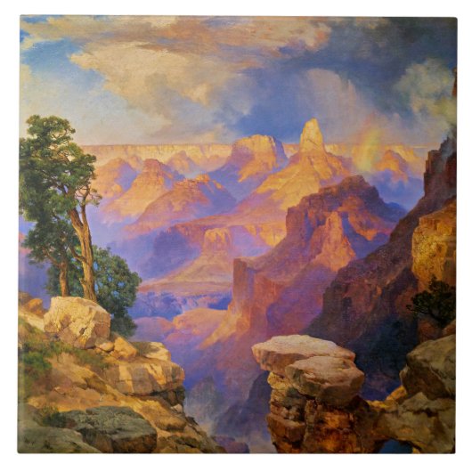 Thomas Moran art, Grand Canyon mit Rainbow Fliese (Vorderseite)