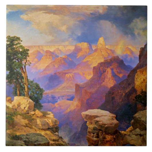 Thomas Moran art, Grand Canyon mit Rainbow Fliese (Vorderseite)