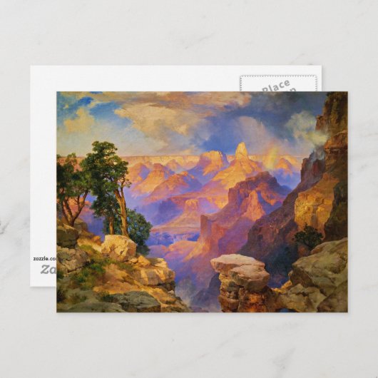 Thomas Moran art, Grand Canyon mit Rainbow Postkarte (Vorne/Hinten)