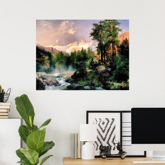 Thomas Moran - Drei Tetons Poster (Heimbüro)