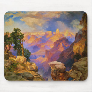 Thomas Moran Kunst, Grand Canyon mit Regenbogen Mousepad