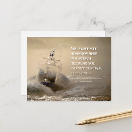 Thomas More inspirierendes Zitat "Kontrolle Winds" Postkarte (Vorderseite/Rückseite Beispiel)