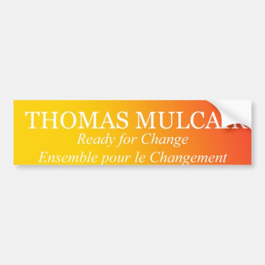Thomas Mulcair Ready for Change Ensemble Autoaufkleber (Vorne)