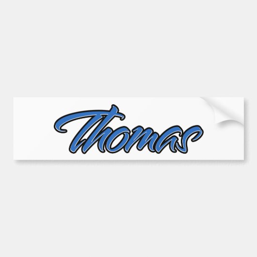Thomas Name blue Aufkleber Sticker Autoaufkleber (Vorne)