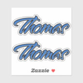 Thomas Name blue Aufkleber Sticker Stickerset (Blatt)