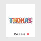 THOMAS Name in lebendigem Häkelmuster Aufkleber (Blatt)