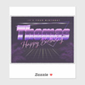 Thomas Name Vorname lila retro Sticker Geburtstag (Blatt)