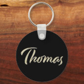 Thomas Name Whitegold Button Schlüsselger Schlüsselanhänger (Vorderseite)