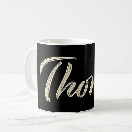 Thomas Name whitegold Tasse Teetasse Kaffeetasse (Vorderseite Links)