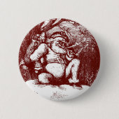 Thomas Nast Weihnachtsmann auf Dachspitze Button (Vorderseite)
