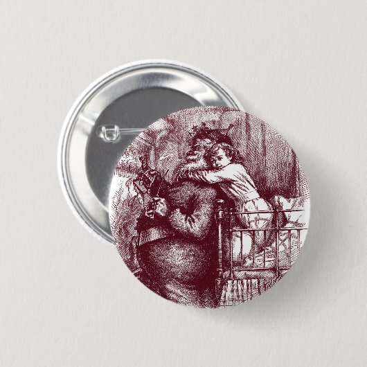 Thomas Nast Weihnachtsmann "gefangen " Button (Vorne & Hinten)