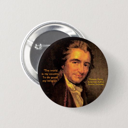 Thomas Paine, Amerikaner - Knopf Button (Vorne & Hinten)