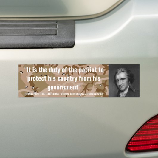 Thomas Paine-AUFGABE VON PATRIOTEN 2 SCHÜTZEN SEIN Autoaufkleber (Auf Auto)
