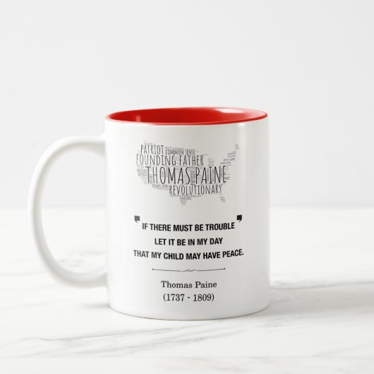 Thomas Paine Liberty Zitat Zweifarbige Tasse (Links)