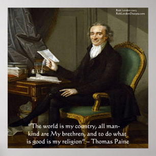 Thomas Paine "Meine Brüder" Weisheitszitat Poster