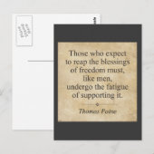 Thomas Paine Postkarte (Vorne/Hinten)