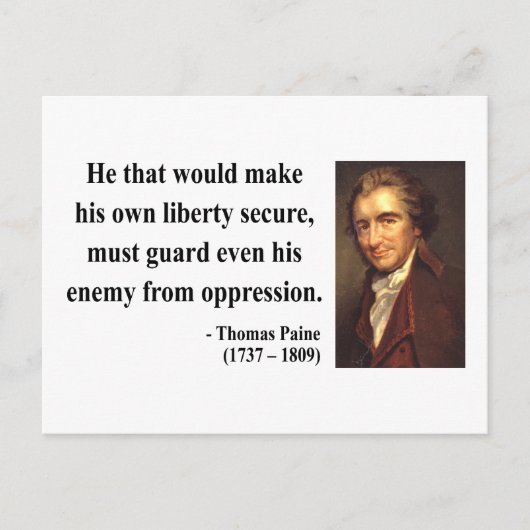 Thomas Paine Quote 3b Postkarte (Vorderseite)