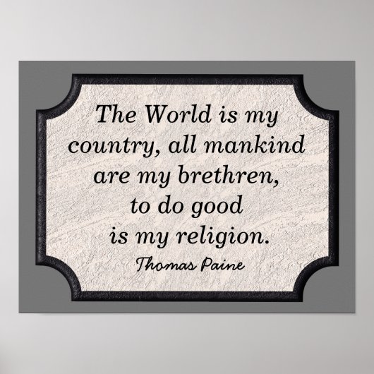 Thomas Paine - Zitat - Kunstdruck Poster (Vorne)