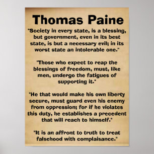 Thomas Paine-Zitat-Plakat Poster