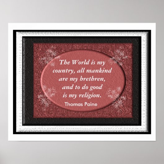 Thomas Paine - Zitat Poster (Vorne)