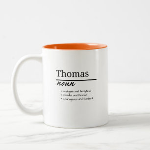 Thomas, personalisierte junge Namen Definition Zweifarbige Tasse