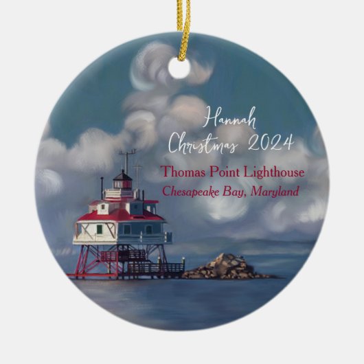 Thomas Point Lighthouse Personalisiert Ornament (Vorne)