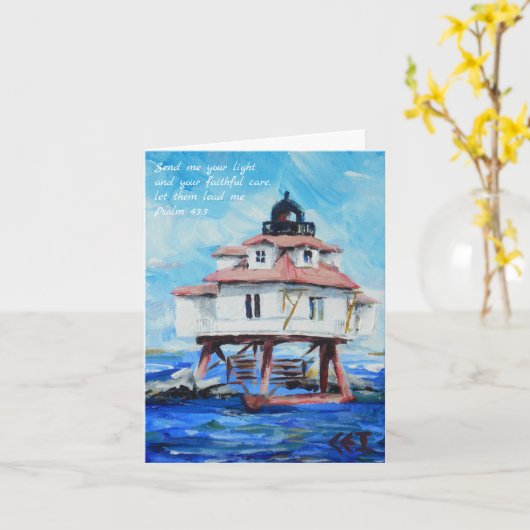 Thomas Point Lighthouse Psalm 43:3 Karte (Gelbe Blume)