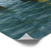 Thomas Point Shoal Leuchtturm Aquarell Poster (Ecke)