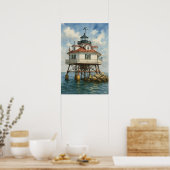 Thomas Point Shoal Leuchtturm Aquarell Poster (Küche)