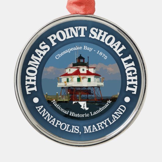 Thomas Point Shoal Light Ornament Aus Metall (Vorne)