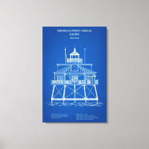 Thomas Point Shoal Lighthouse - Maryland - AD Leinwanddruck