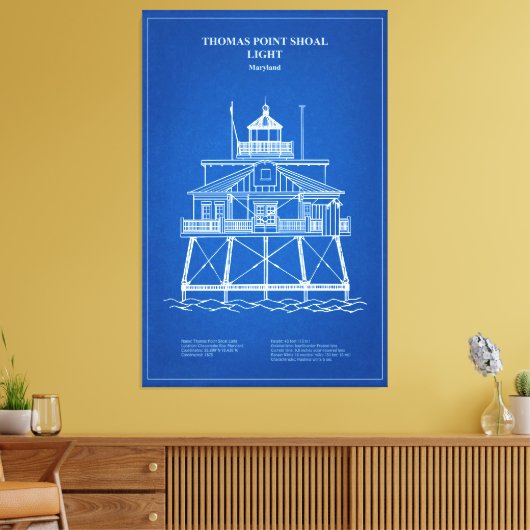 Thomas Point Shoal Lighthouse - Maryland - AD Leinwanddruck (Insitu (Wohnzimmer))