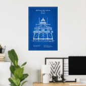 Thomas Point Shoal Lighthouse - Maryland - AD Poster (Heimbüro)
